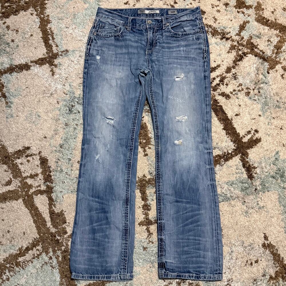 BKE Buckle Mens Aiden Bootcut Jeans Size 34R Light Wash